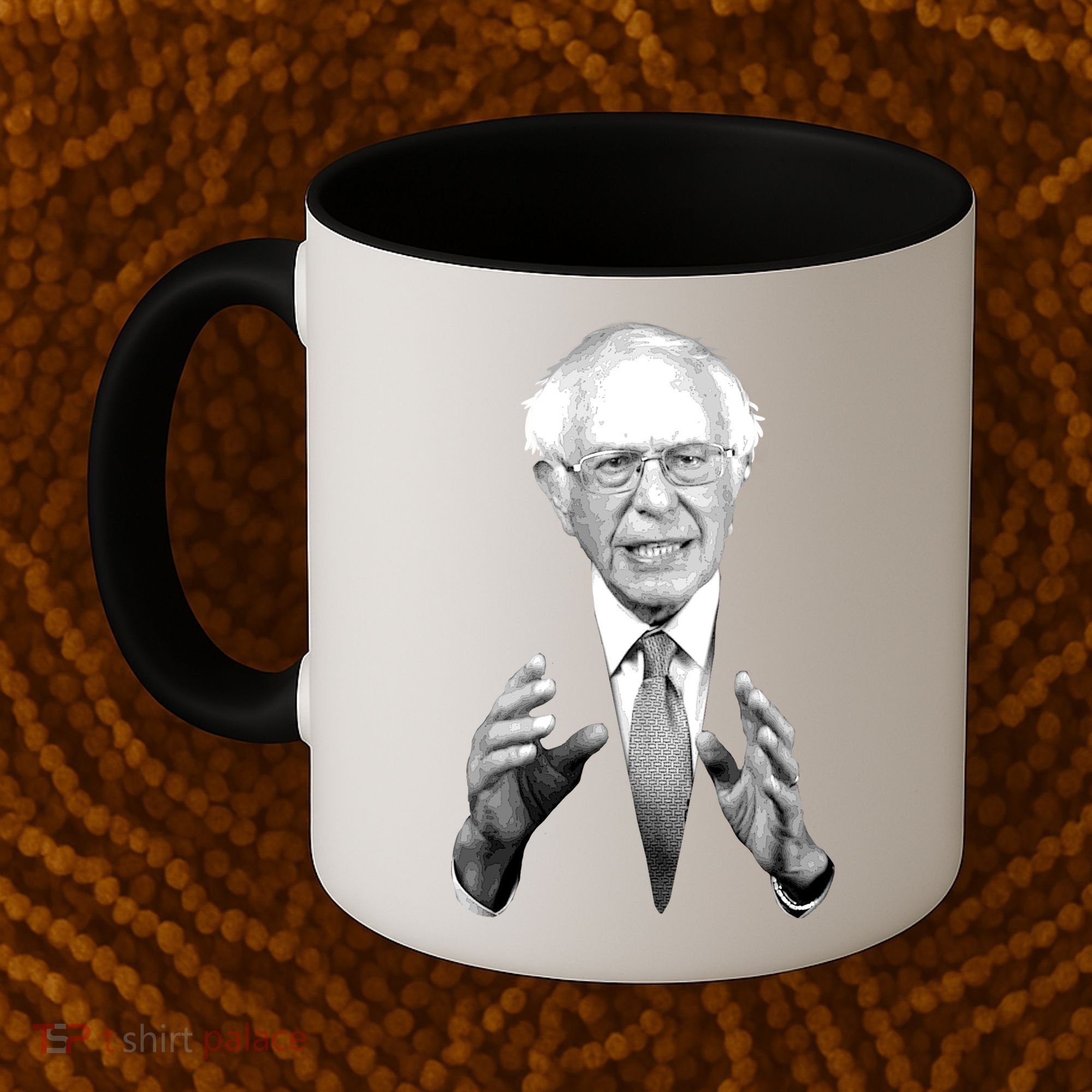 Bernie Sanders Hands Black and White Portrait Coffee Mug