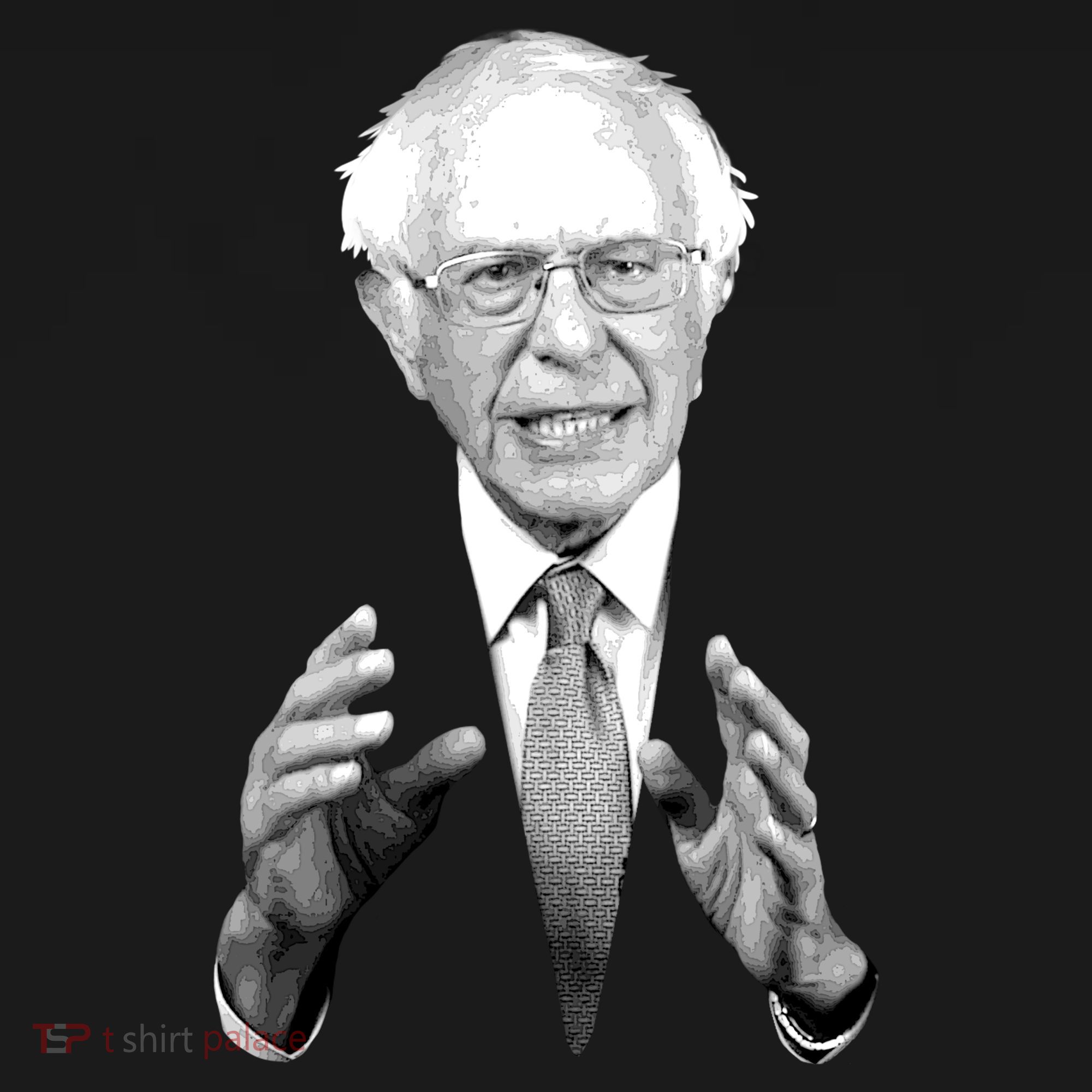 Bernie Sanders Hands Black and White Portrait Ornament
