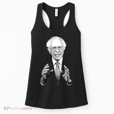 Bernie Sanders Hands Black and White Portrait Women's Tank Top