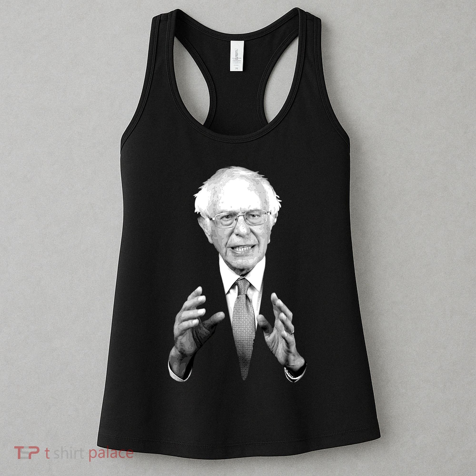 Bernie Sanders Hands Black and White Portrait Women's Tank Top