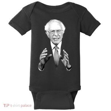 Bernie Sanders Hands Black and White Portrait Baby Bodysuit