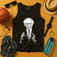 Bernie Sanders Hands Black and White Portrait Tank Top thumb 4
