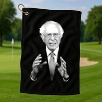 Bernie Sanders Hands Black and White Portrait Golf Towel thumb 1