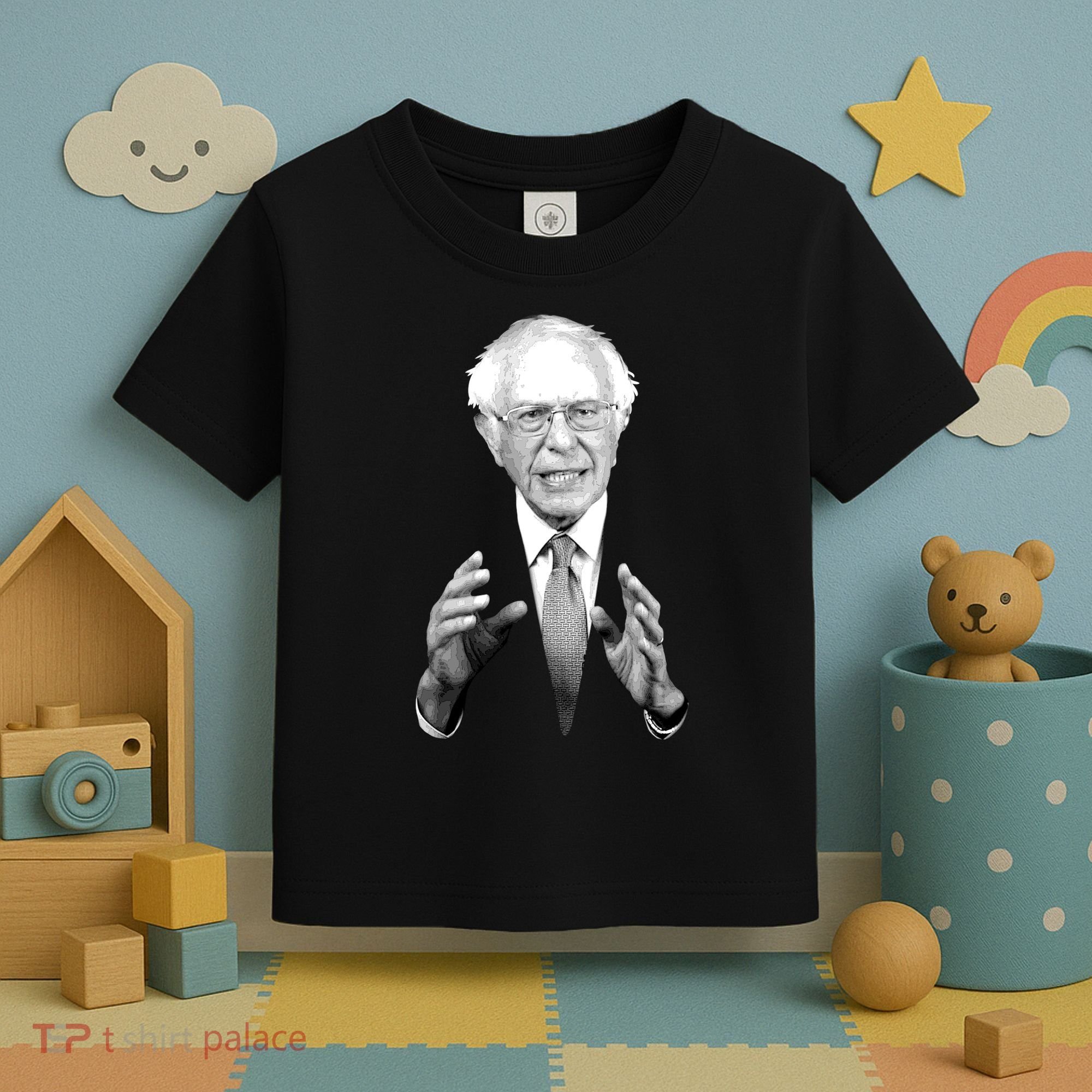 Bernie Sanders Hands Black and White Portrait Toddler T-Shirt