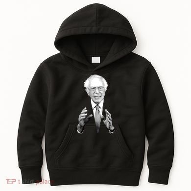 Bernie Sanders Hands Black and White Portrait Kids Hoodie