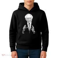 Bernie Sanders Hands Black and White Portrait Kids Hoodie thumb 4