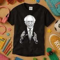 Bernie Sanders Hands Black and White Portrait Kids T-Shirt thumb 3
