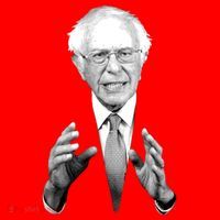 Bernie Sanders Hands Black and White Portrait Santa Hat thumb 1