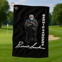 Bernie Sanders Mitten Meme Signature Golf Towel thumb 1
