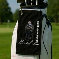 Bernie Sanders Mitten Meme Signature Golf Towel thumb 2
