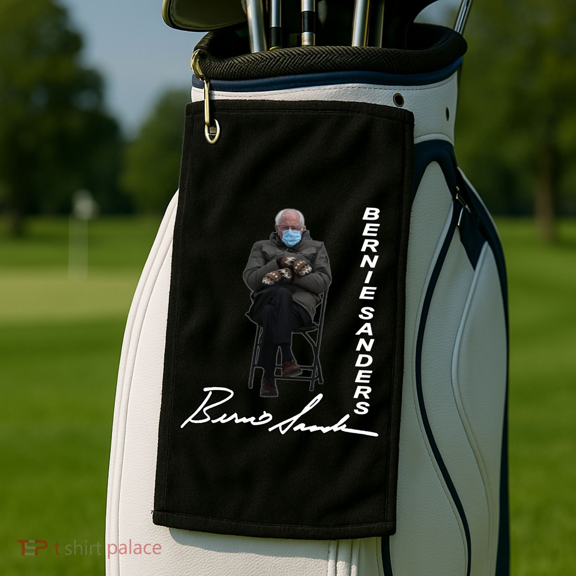 Bernie Sanders Mitten Meme Signature Golf Towel