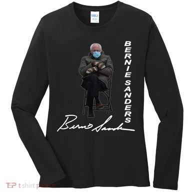 Bernie Sanders Mitten Meme Signature Women's Long Sleeve Shirt