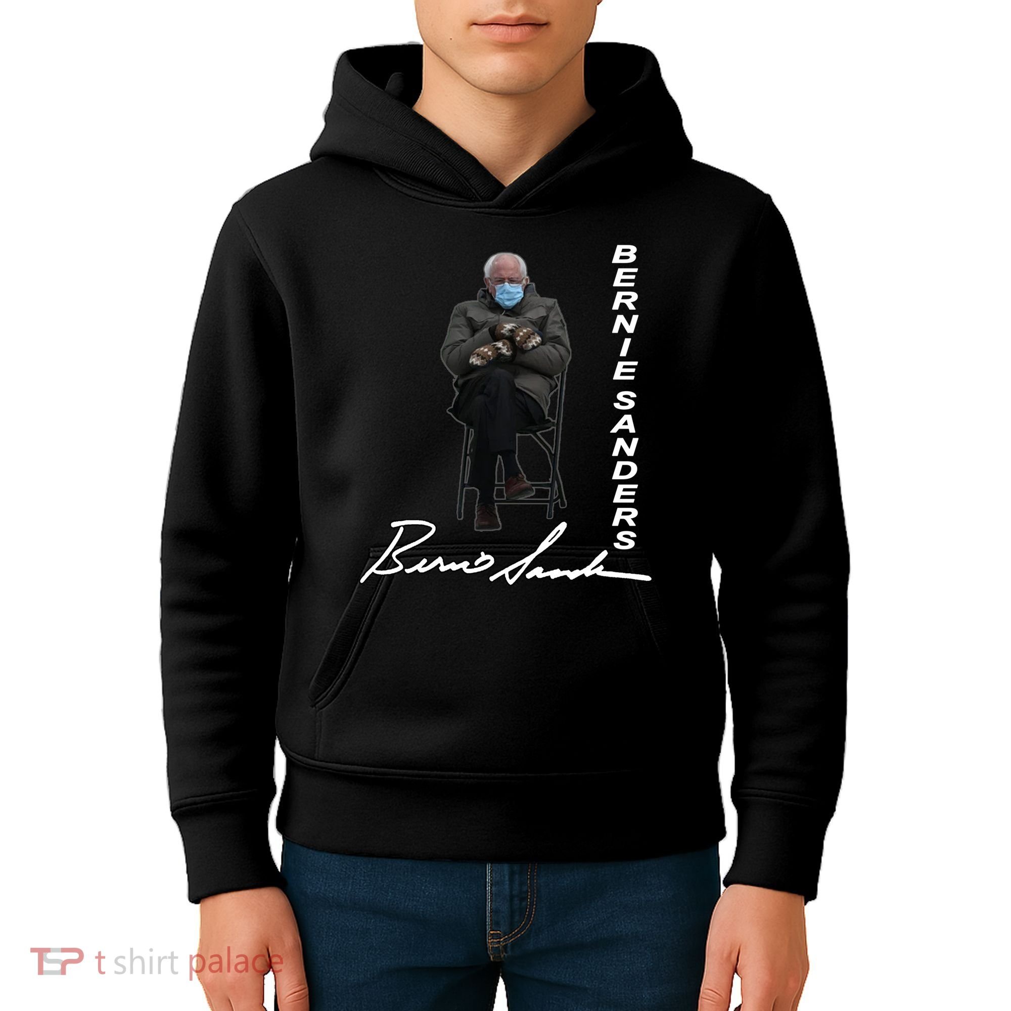 Bernie Sanders Mitten Meme Signature Kids Hoodie