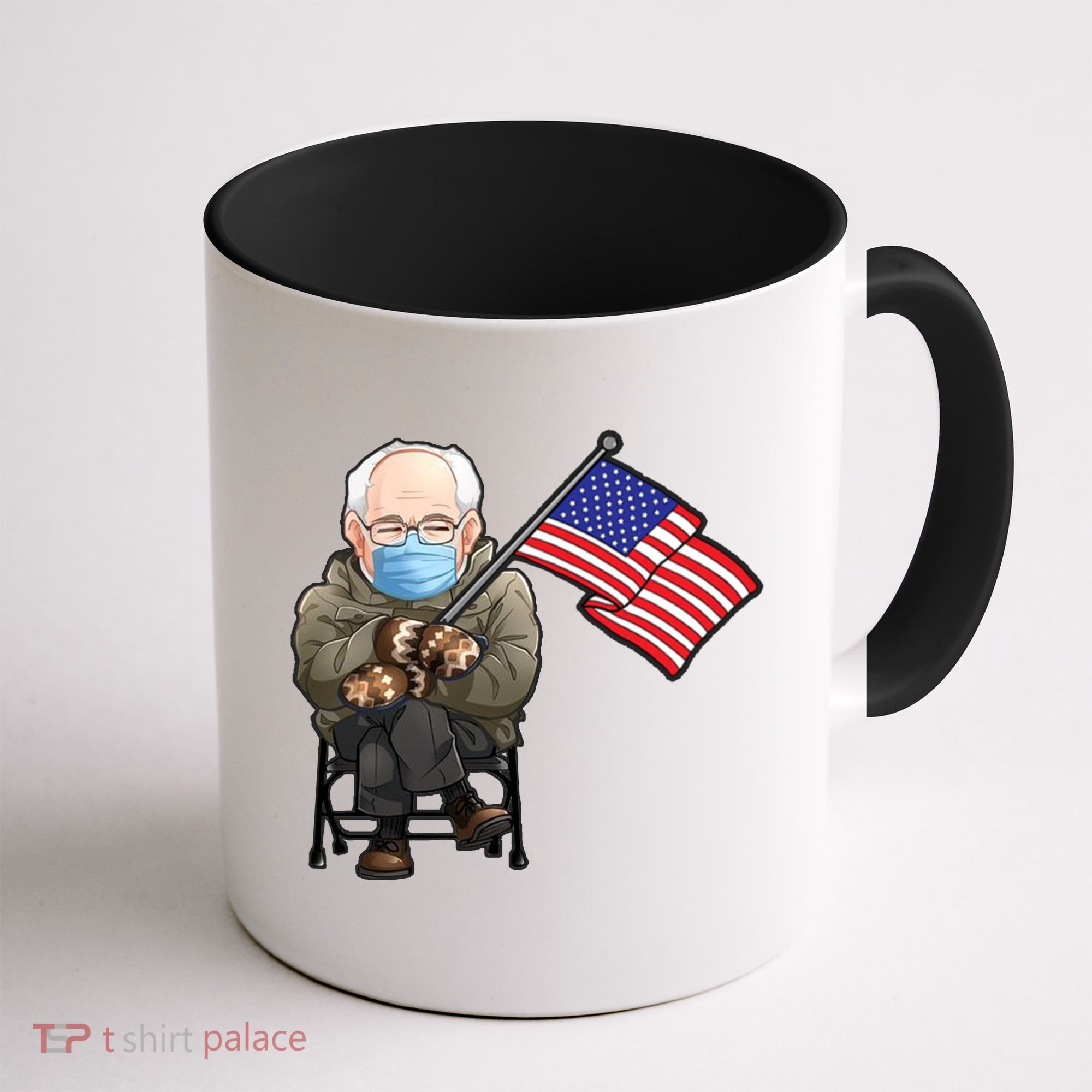 Bernie Sanders Mitten Meme USA Flag Coffee Mug