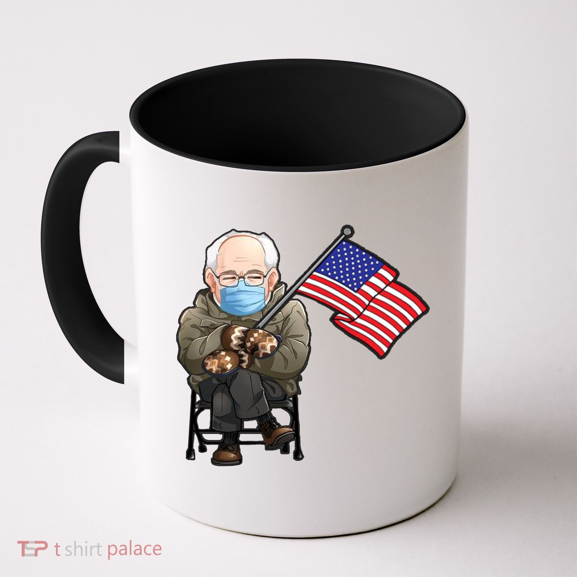 Bernie Sanders Mitten Meme USA Flag Coffee Mug