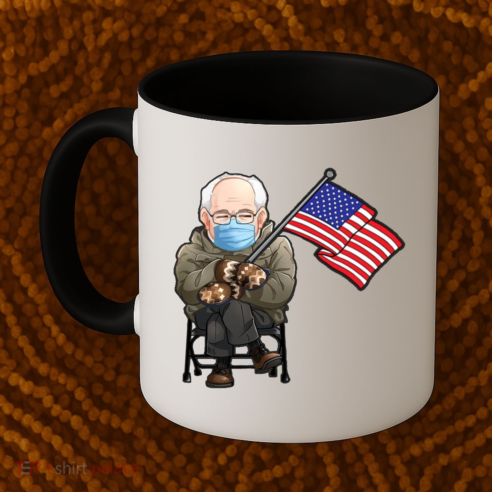 Bernie Sanders Mitten Meme USA Flag Coffee Mug