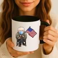 Bernie Sanders Mitten Meme USA Flag Coffee Mug thumb 3