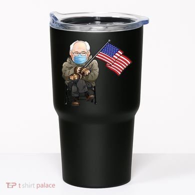 Bernie Sanders Mitten Meme USA Flag Tumbler