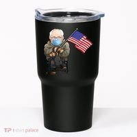 Bernie Sanders Mitten Meme USA Flag Tumbler thumb 0
