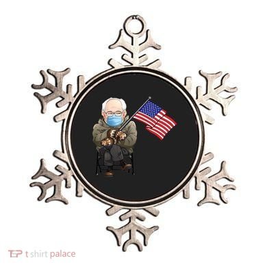 Bernie Sanders Mitten Meme USA Flag Ornament