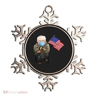Bernie Sanders Mitten Meme USA Flag Ornament