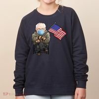Bernie Sanders Mitten Meme USA Flag Women's Sweatshirt thumb 0