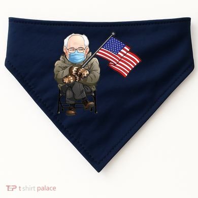 Bernie Sanders Mitten Meme USA Flag USA-Made Doggie Bandana