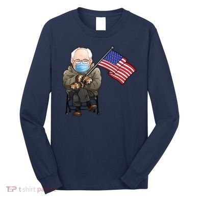 Bernie Sanders Mitten Meme USA Flag Long Sleeve Shirt