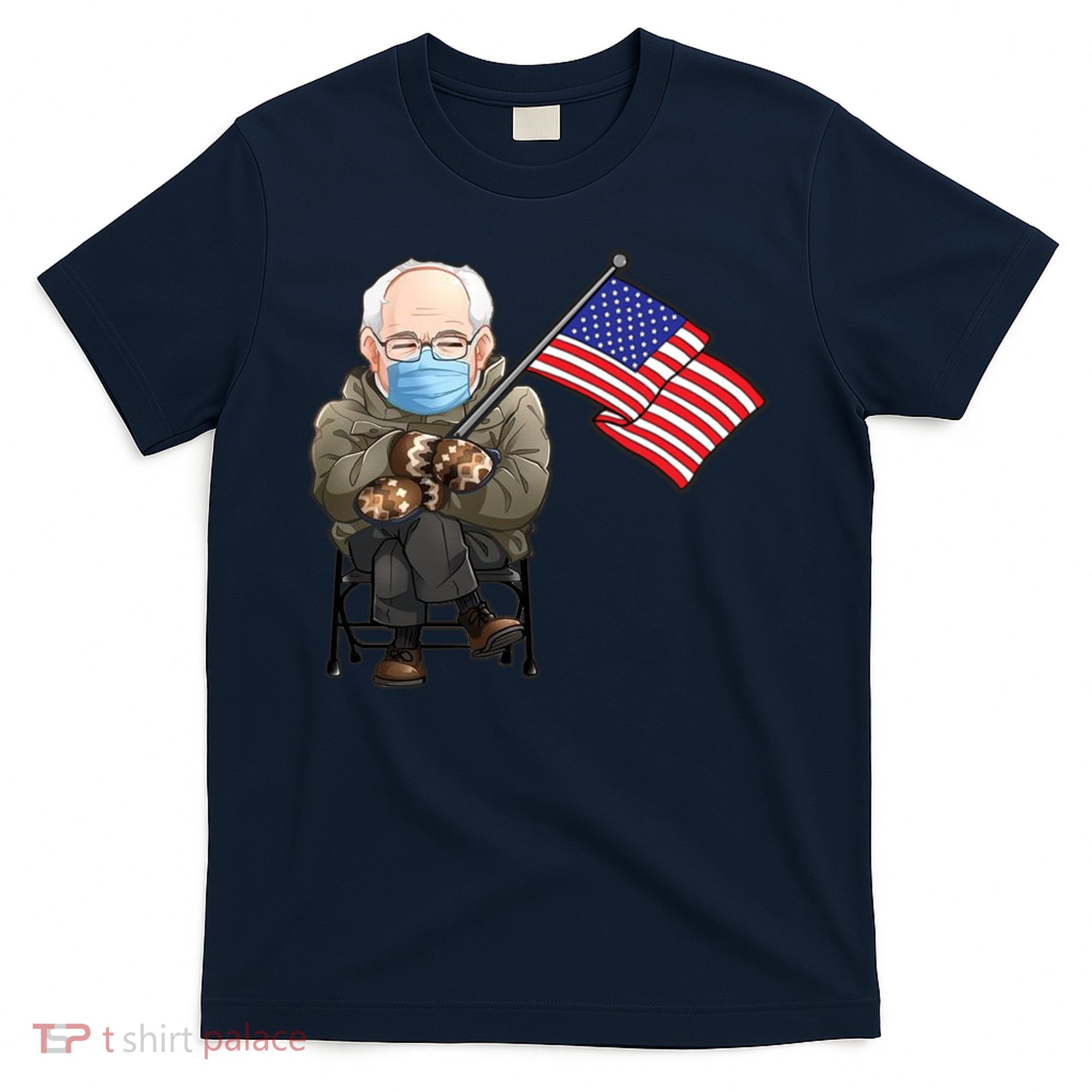 Bernie Sanders Mitten Meme USA Flag T-Shirt