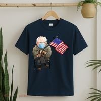 Bernie Sanders Mitten Meme USA Flag T-Shirt thumb 2