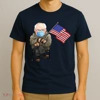 Bernie Sanders Mitten Meme USA Flag T-Shirt thumb 3