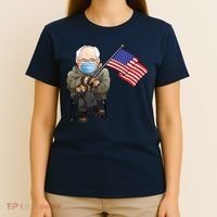 Bernie Sanders Mitten Meme USA Flag T-Shirt thumb 4