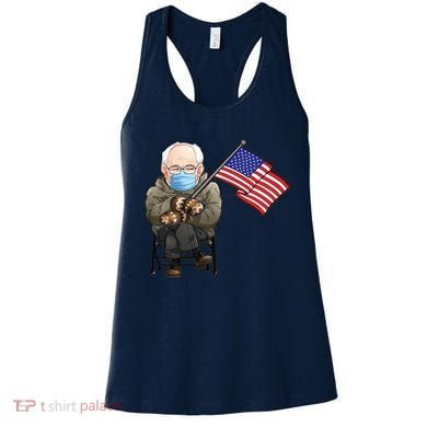 Bernie Sanders Mitten Meme USA Flag Women's Tank Top