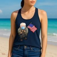 Bernie Sanders Mitten Meme USA Flag Women's Tank Top thumb 2