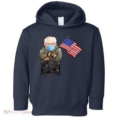 Bernie Sanders Mitten Meme USA Flag Toddler Hoodie