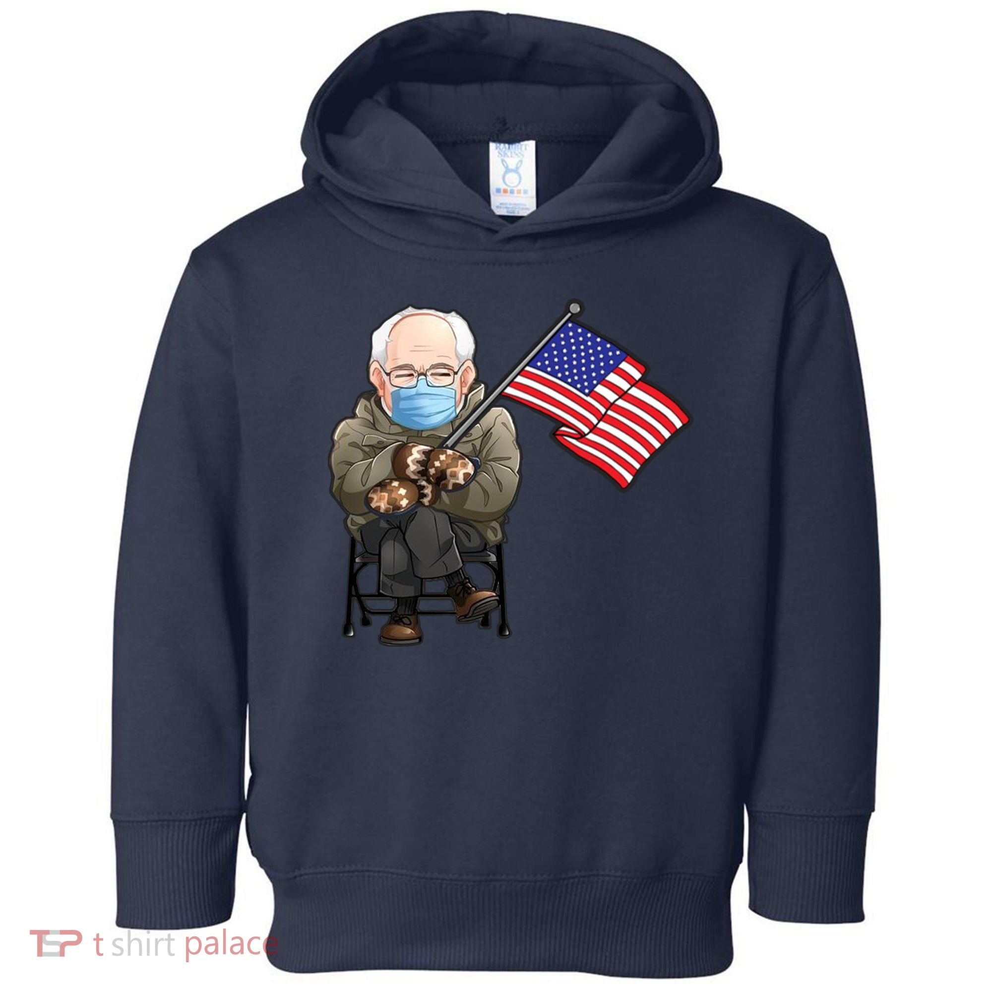 Bernie Sanders Mitten Meme USA Flag Toddler Hoodie