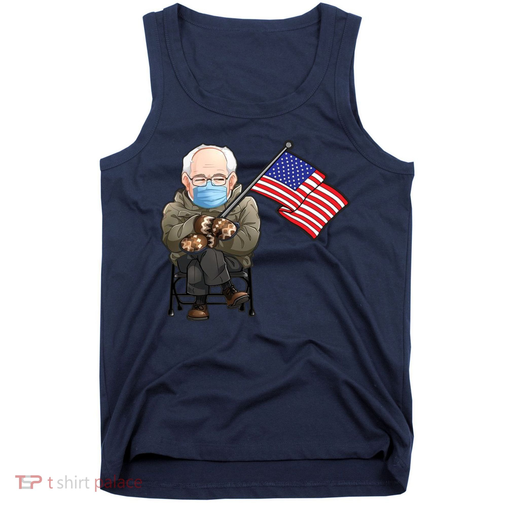 Bernie Sanders Mitten Meme USA Flag Tank Top