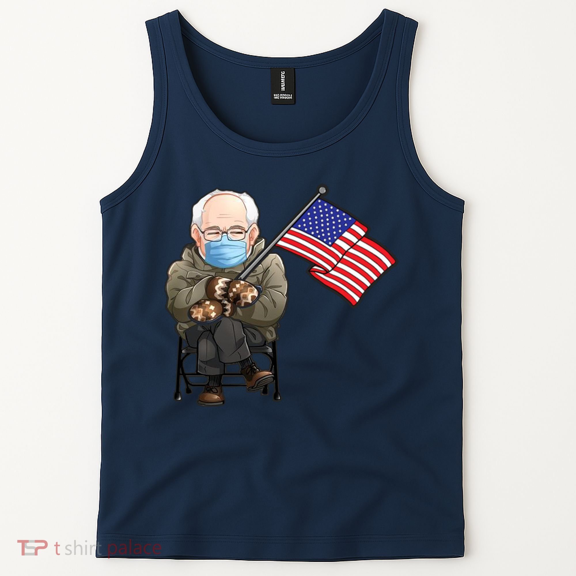 Bernie Sanders Mitten Meme USA Flag Tank Top