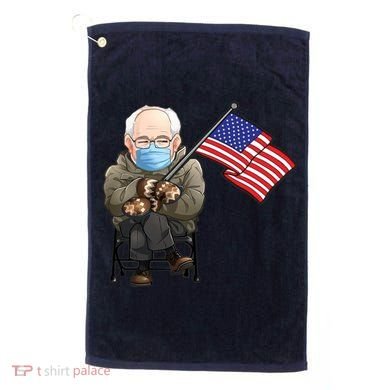 Bernie Sanders Mitten Meme USA Flag Golf Towel