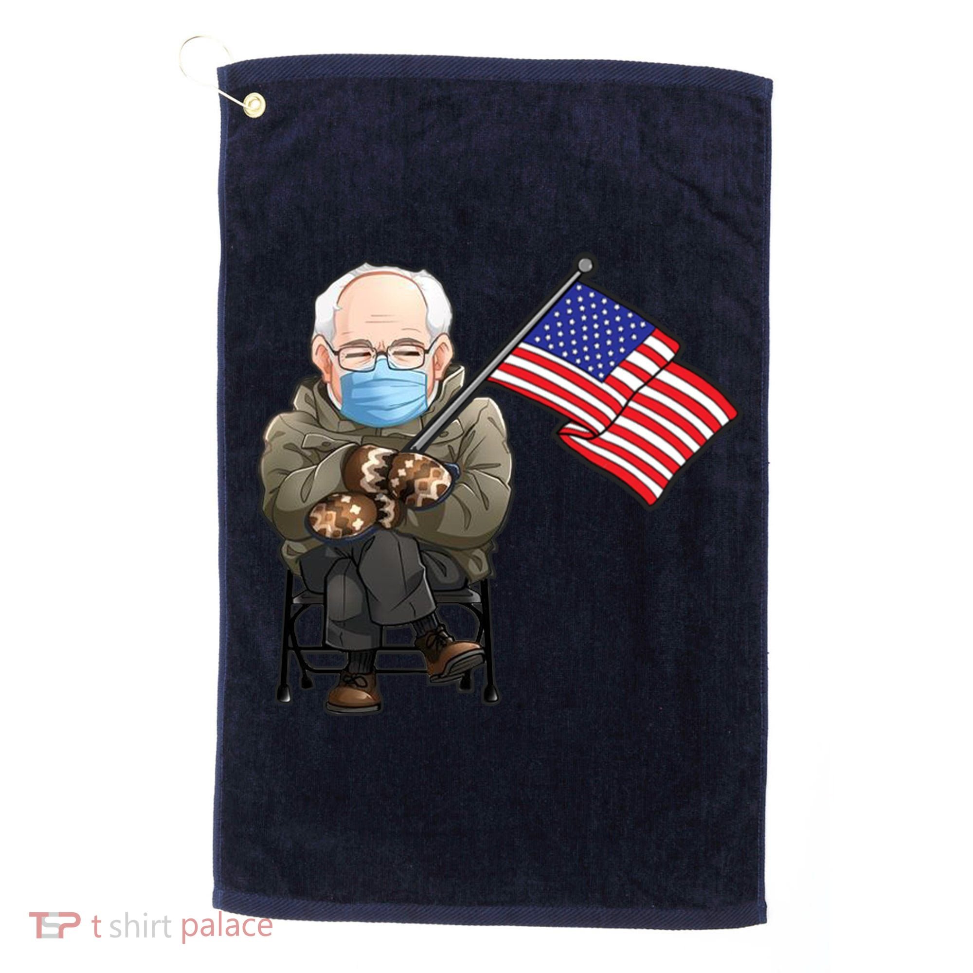 Bernie Sanders Mitten Meme USA Flag Golf Towel