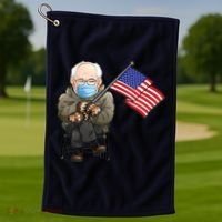 Bernie Sanders Mitten Meme USA Flag Golf Towel thumb 1