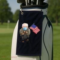 Bernie Sanders Mitten Meme USA Flag Golf Towel thumb 2