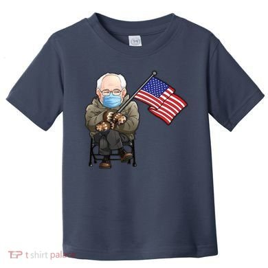 Bernie Sanders Mitten Meme USA Flag Toddler T-Shirt