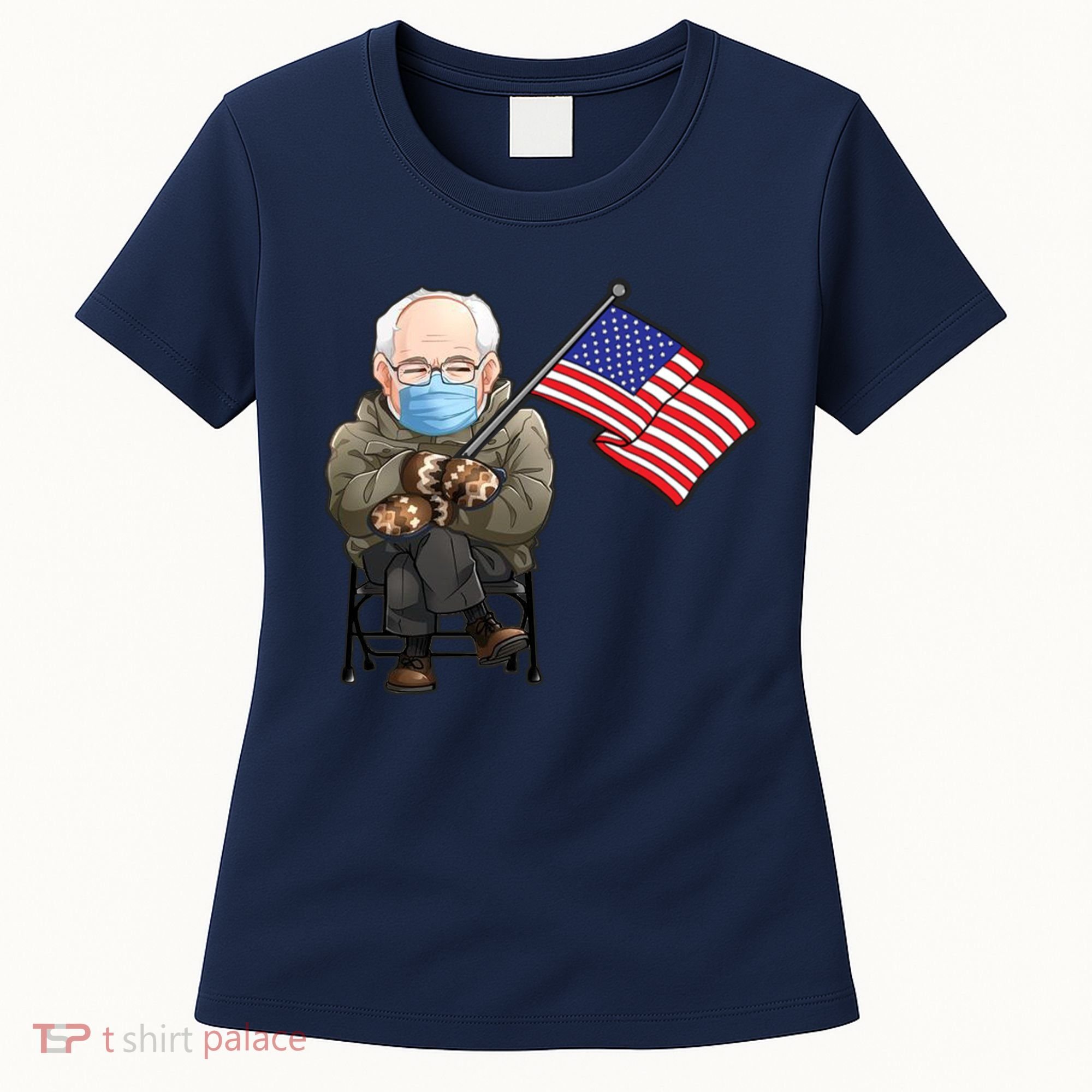 Bernie Sanders Mitten Meme USA Flag Women's T-Shirt