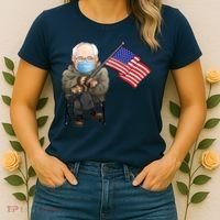 Bernie Sanders Mitten Meme USA Flag Women's T-Shirt thumb 2