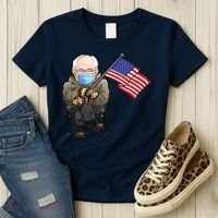 Bernie Sanders Mitten Meme USA Flag Women's T-Shirt thumb 3