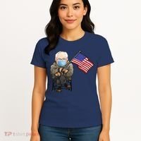 Bernie Sanders Mitten Meme USA Flag Women's T-Shirt thumb 4