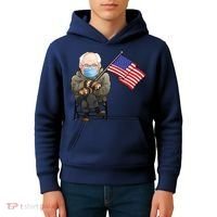 Bernie Sanders Mitten Meme USA Flag Kids Hoodie thumb 4