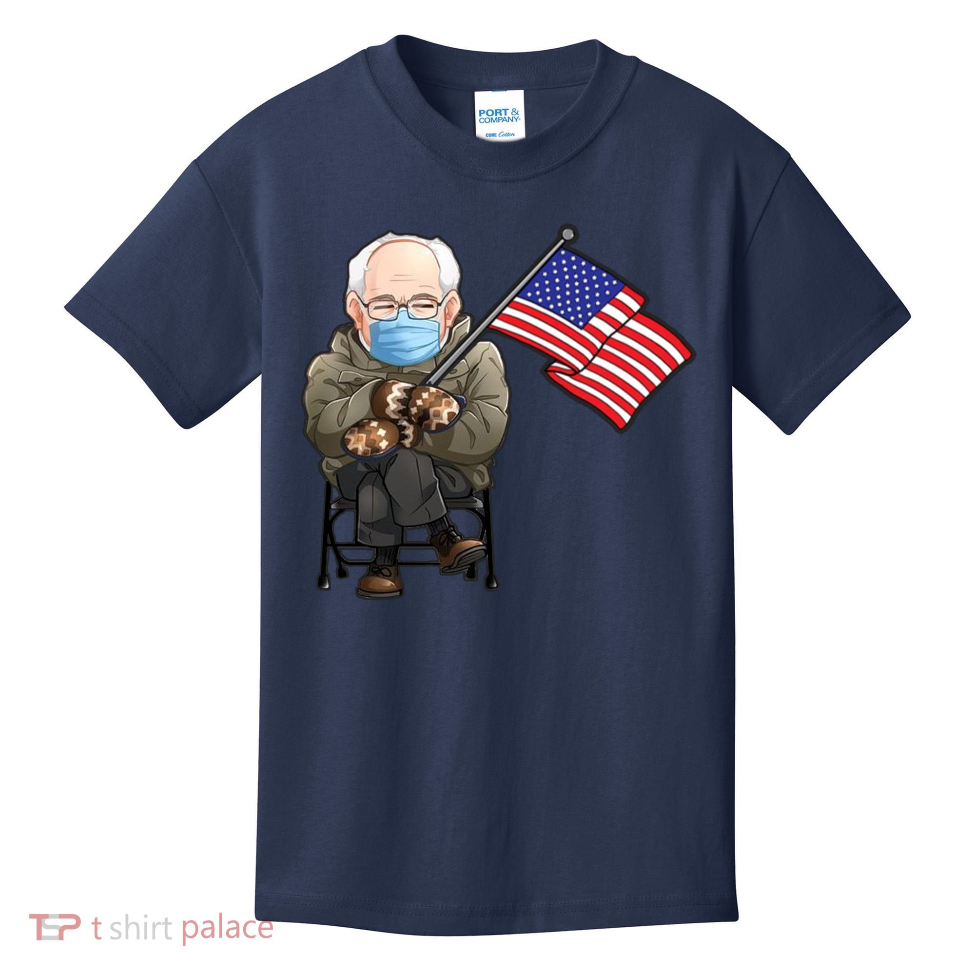 Bernie Sanders Mitten Meme USA Flag Kids T-Shirt