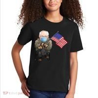 Bernie Sanders Mitten Meme USA Flag Kids T-Shirt thumb 2